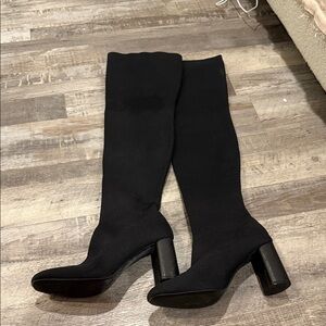 Zara Chic Black Over-the-Knee Boots